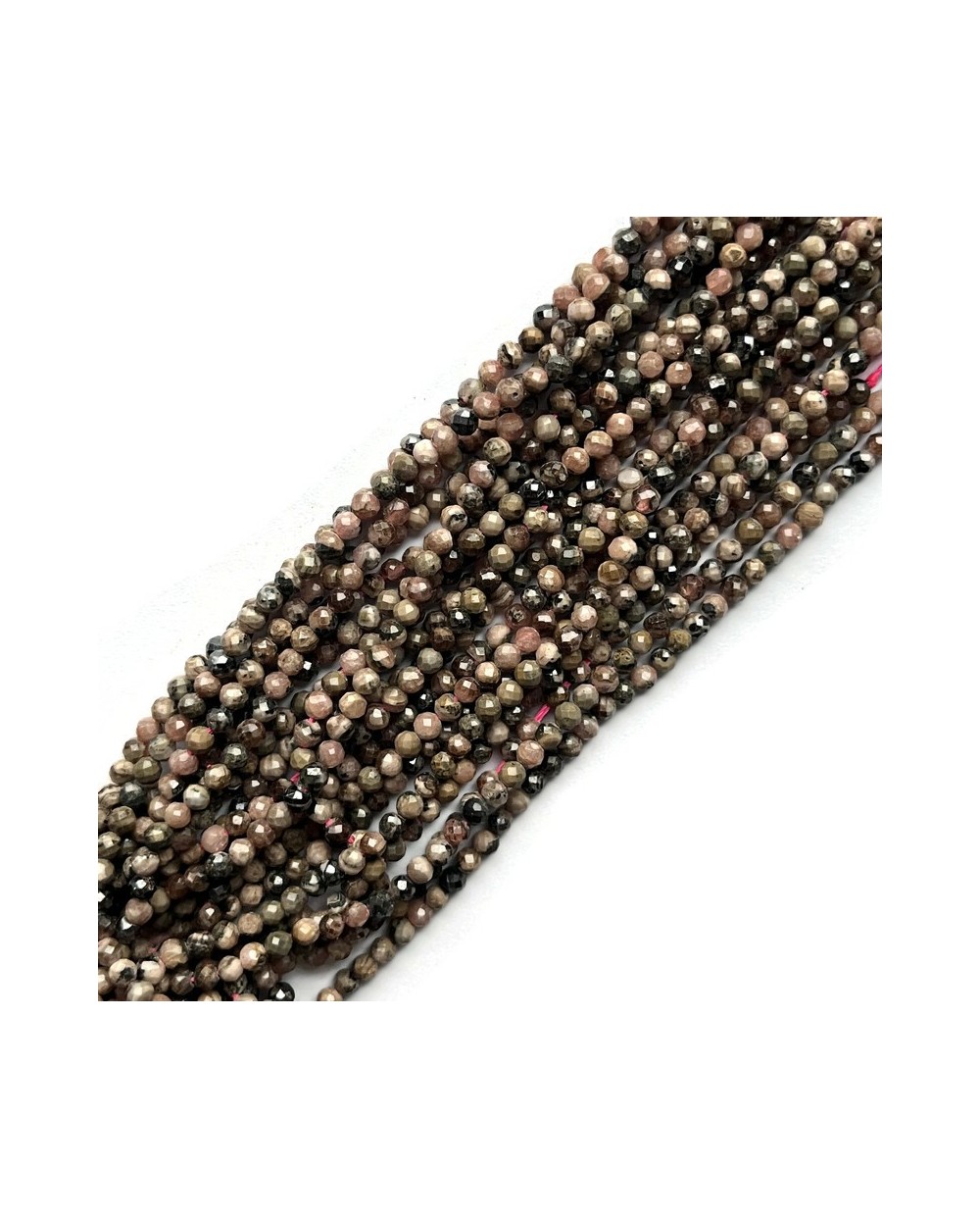 Rodonit kulka fasetowana ok 3mm sznurek