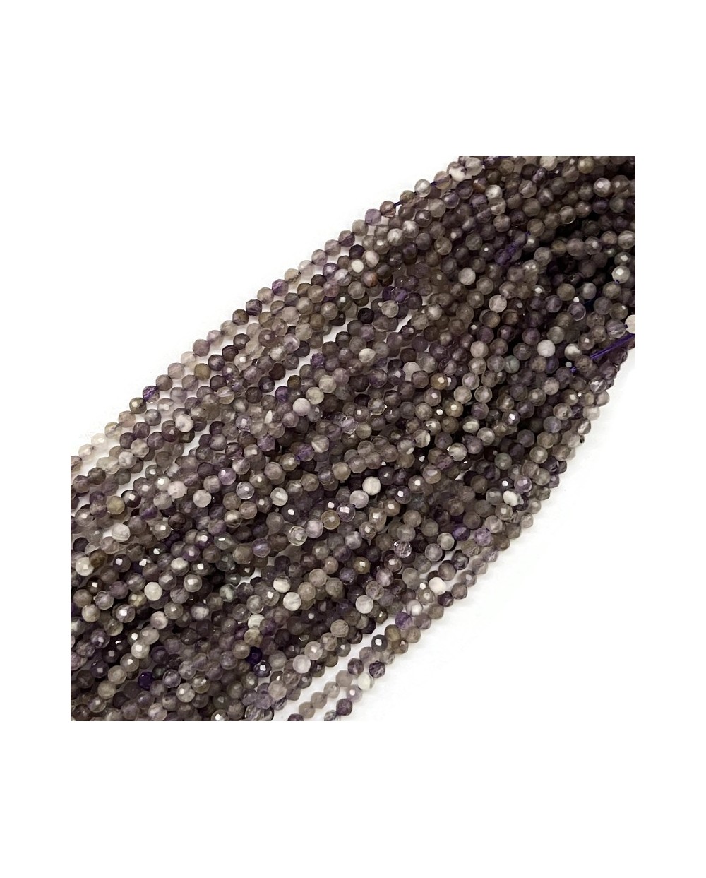 Ametyst kulka fasetowana  ok 2,5mm sznurek fiolet