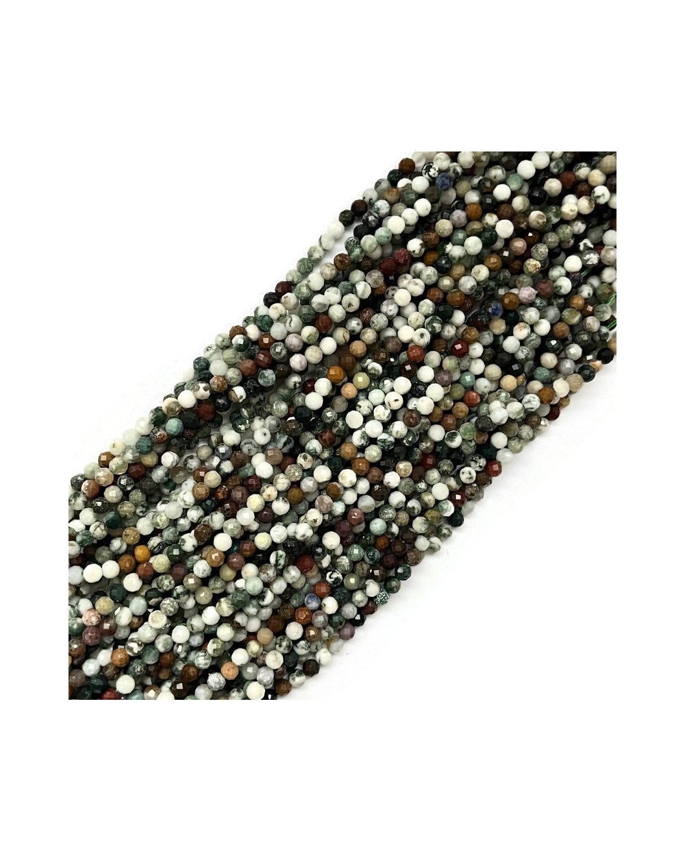Agat kulka fasetowana ok 3mm mix sznurek