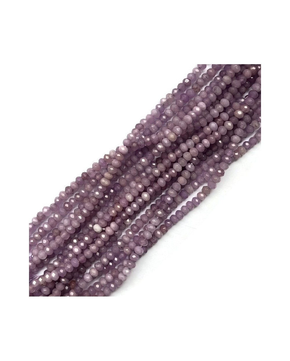 Jadeit oponka 4x3mm sznurek fiolet