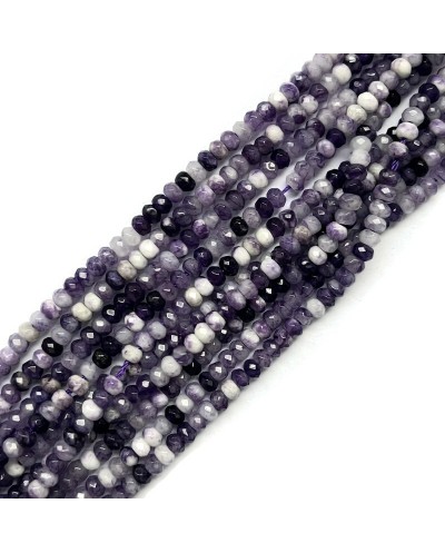 Jadeit oponka 4x3mm sznurek fiolet mix