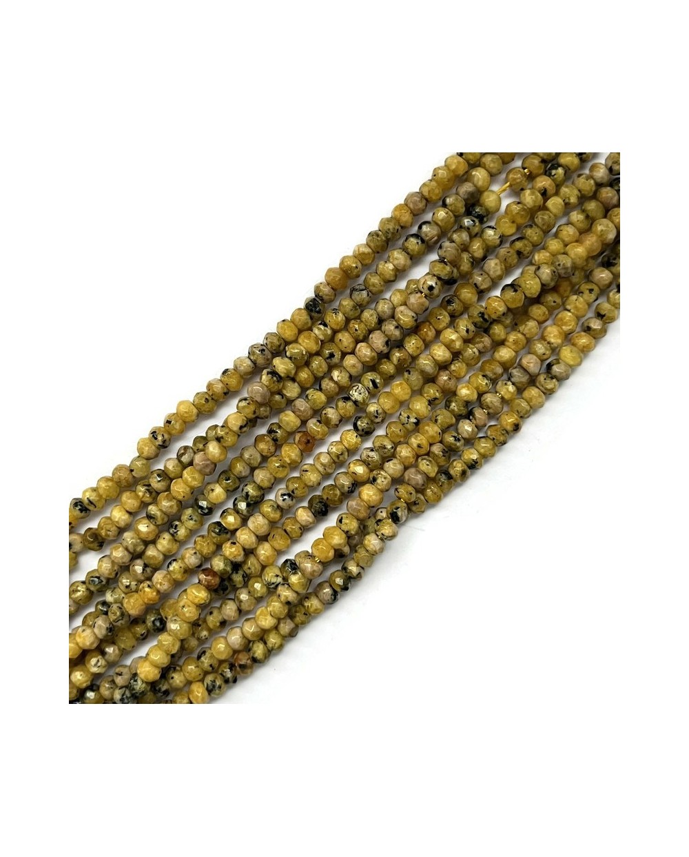 Jadeit oponka 4x3mm sznurek żółty mix