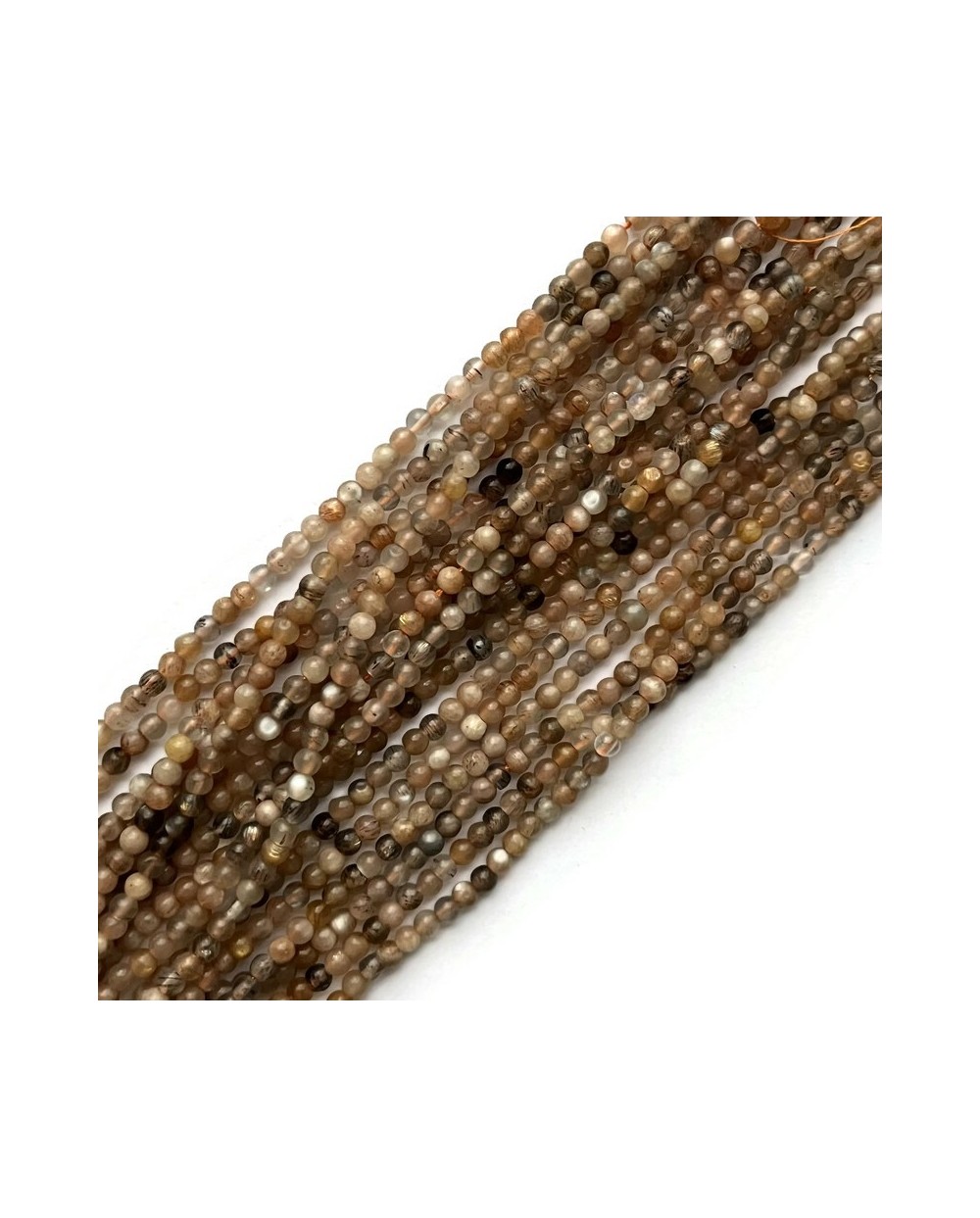 Kamień słoneczny kulka gładka  ok 2.5-3mm sznurek