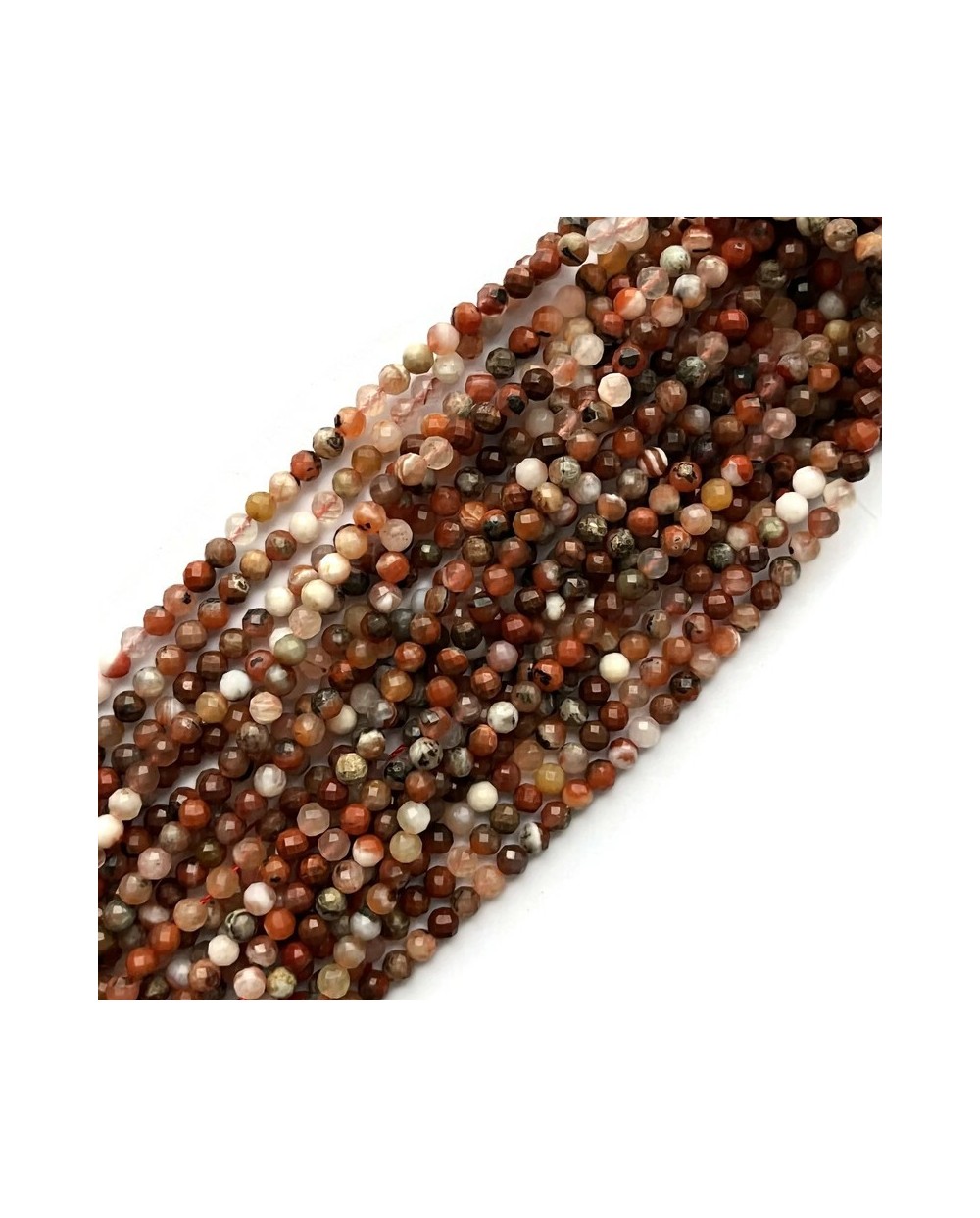Agat kulka fasetowana  ok 4,5mm sznurek mix