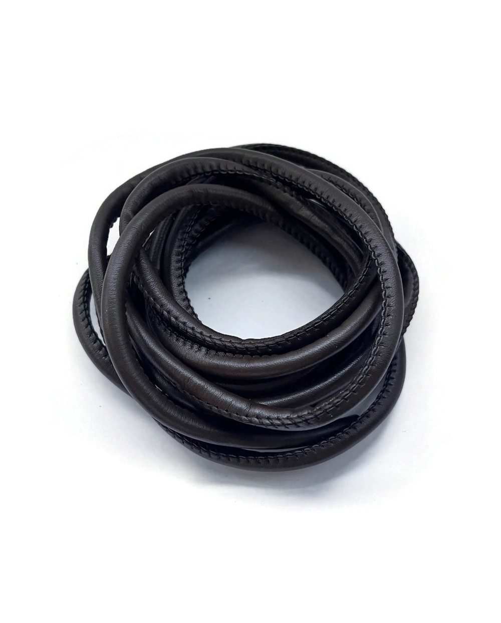 Rzemień szyty brązowy 6mm- 1 metr