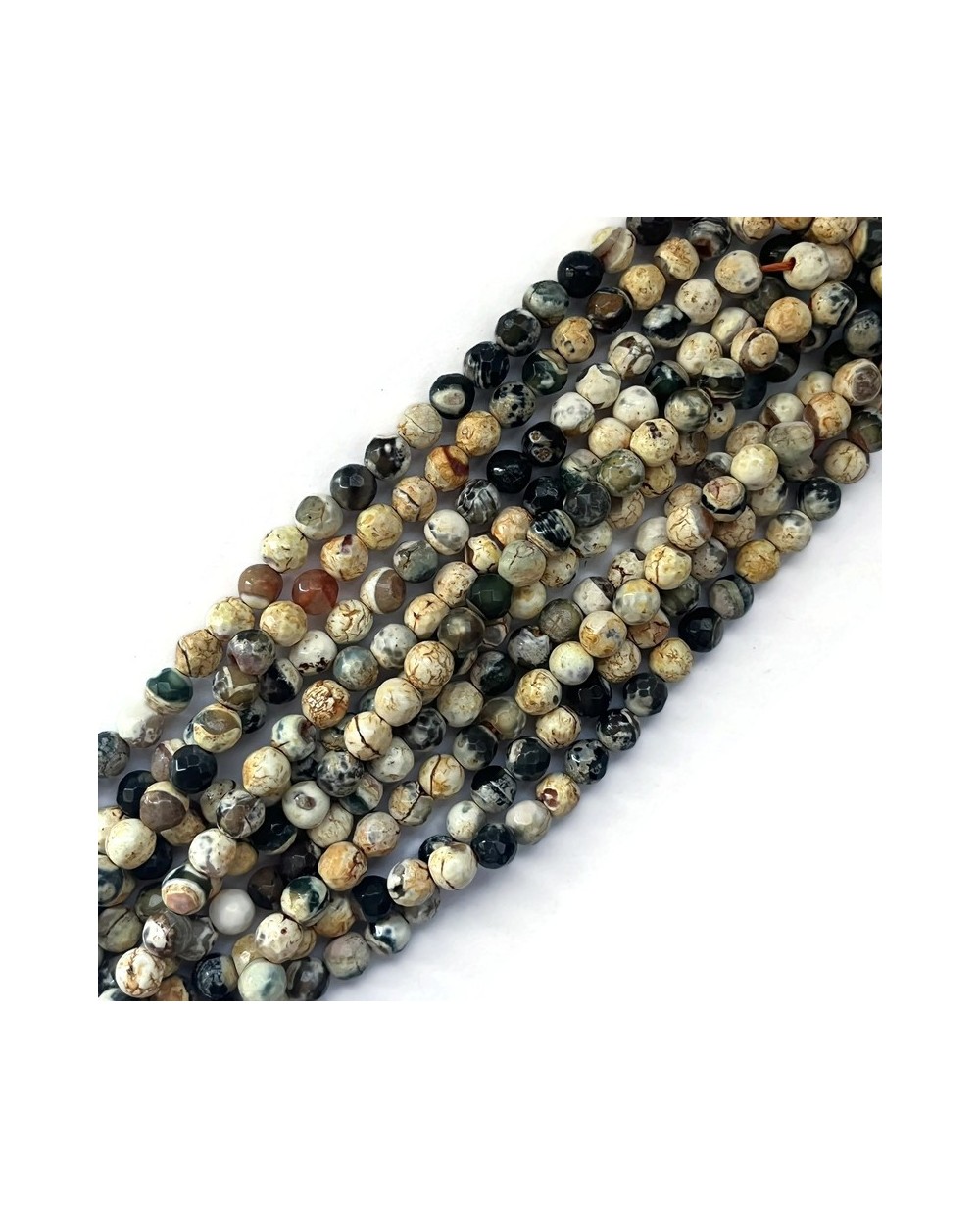 Agat kulka fasetowana 5,5-6mm sznurek mix