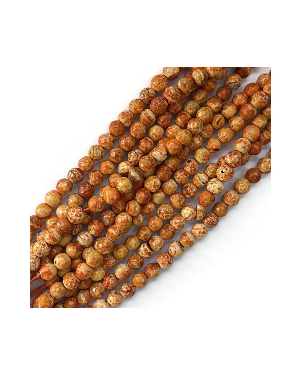 Agat kulka fasetowana 5,5-6mm sznurek mix