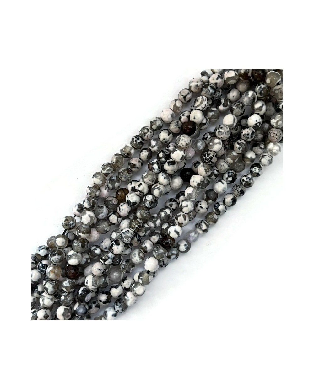 Agat kulka fasetowana 5,5-6mm sznurek mix