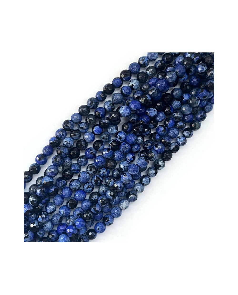 Agat kulka fasetowana 5,5-6mm sznurek mix