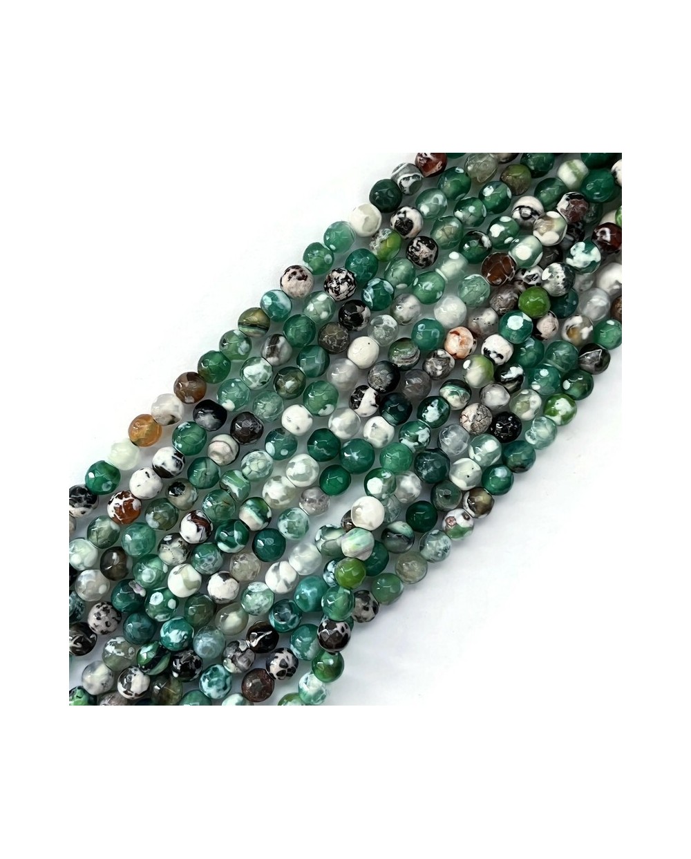 Agat kulka fasetowana 5,5-6mm sznurek mix