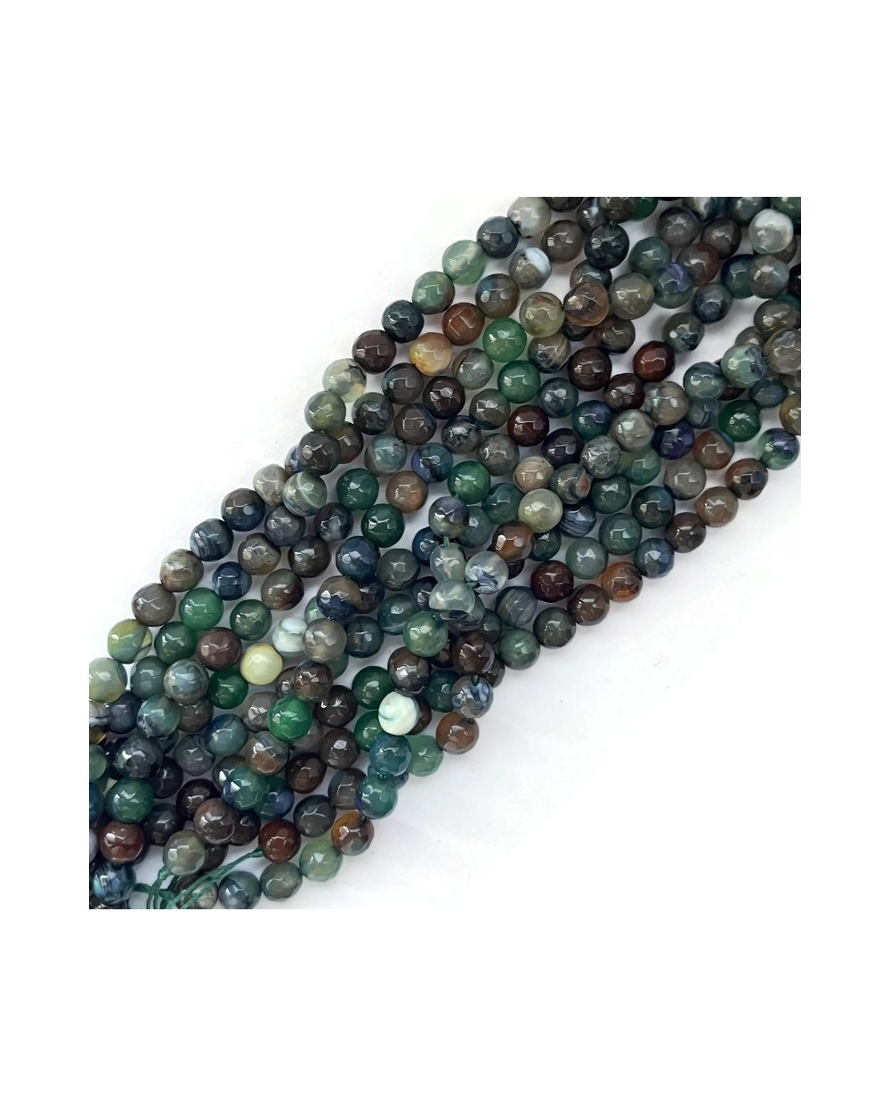 Agat kulka fasetowana ok 6mm sznurek mix