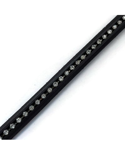 Rzemień z kryształkami 10x6mm- 1 metr