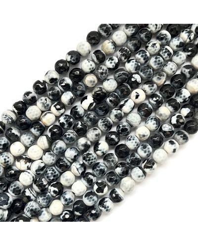 Agat kulka fasetowana 8mm  mix sznur