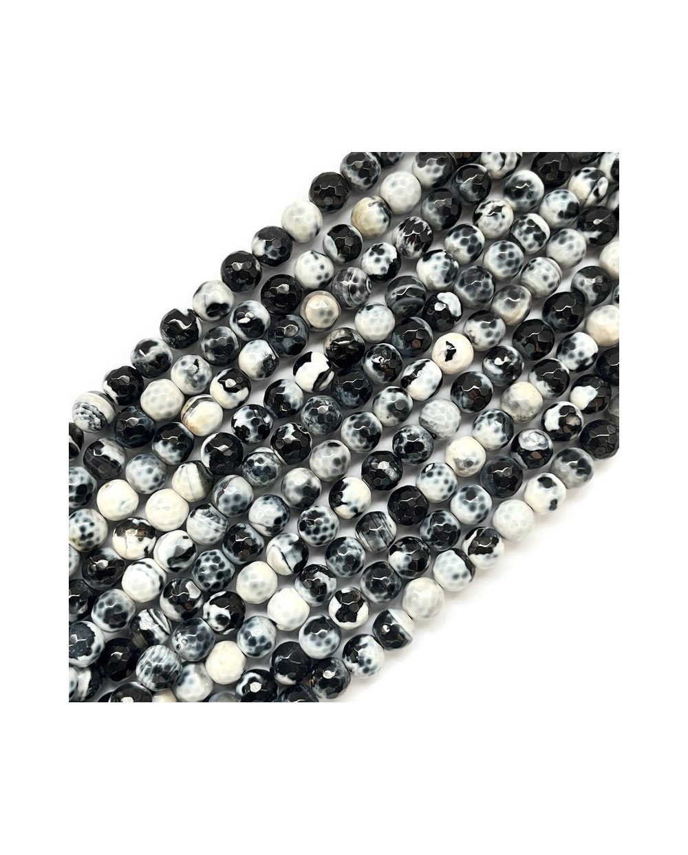 Agat kulka fasetowana 8mm  mix sznur