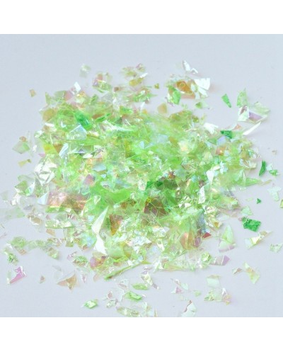 Folia cięta,ozdobna do zatapiania w żywicy  ok 2~20x2~16mm 20g zielony