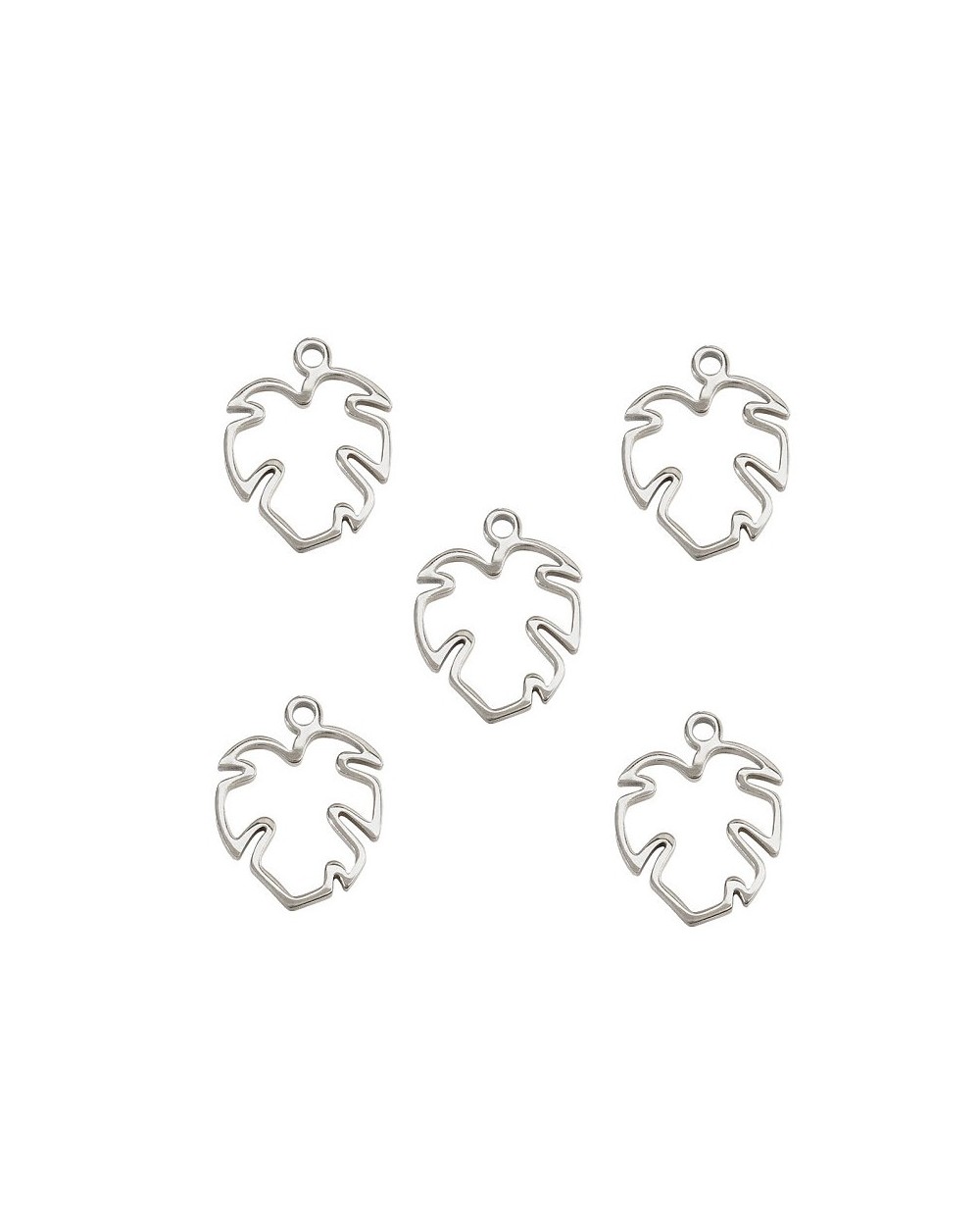 Zawieszka Liść Monstery 19x15x2mm cyna