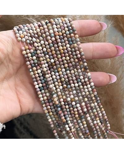 Agat  Alashan kulka fasetowana ok 3mm sznurek mix