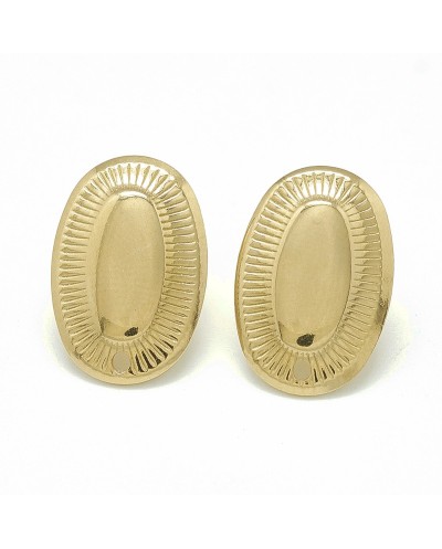 Bazy do kolczyków, podstawa sztyft z otworem, stal nierdzewna złota 19x13mm