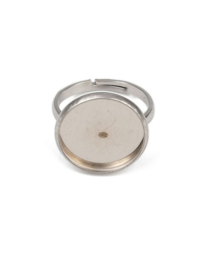 Baza pierścionka stal do żywicy, pod kaboszon 15,5mm