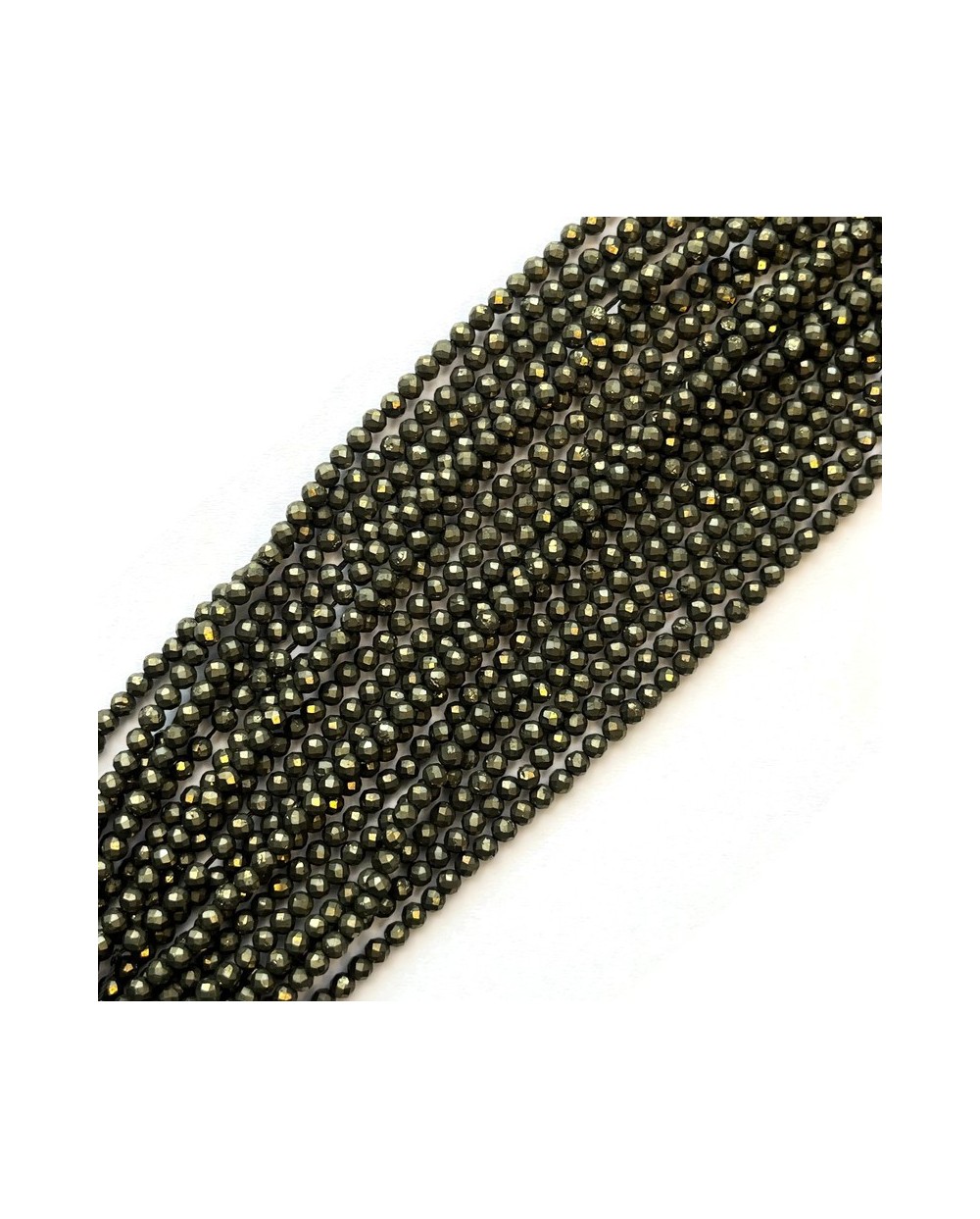 Piryt kulka fasetowana ok 3mm sznurek