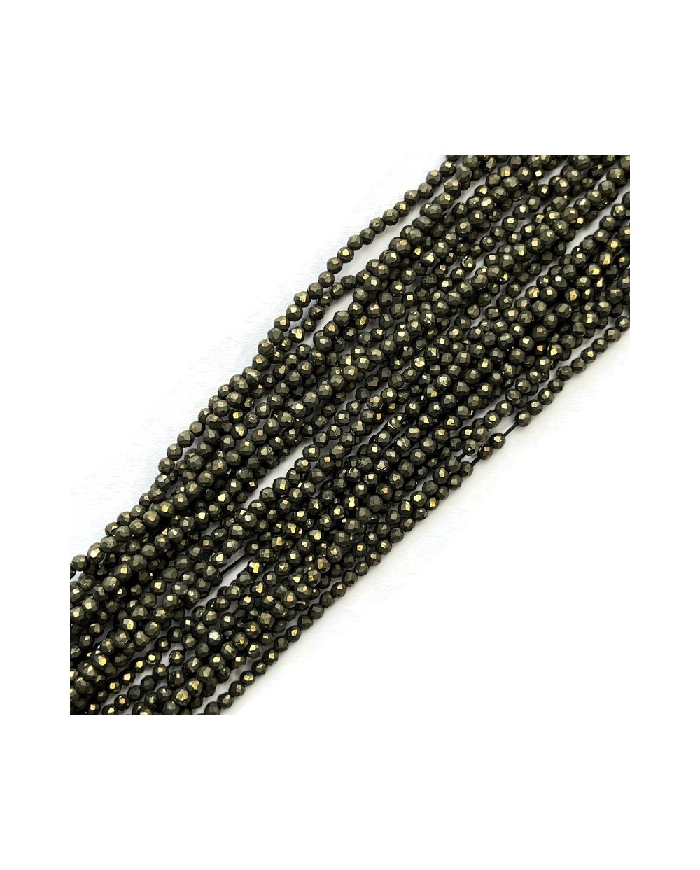 Piryt kulka  fasetowana ok 2mm sznurek