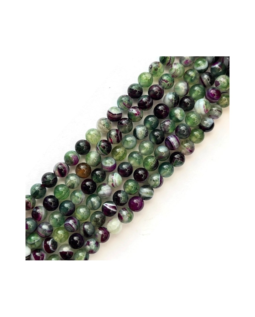 Agat kulka gładka ok 6mm sznurek 19cm mix
