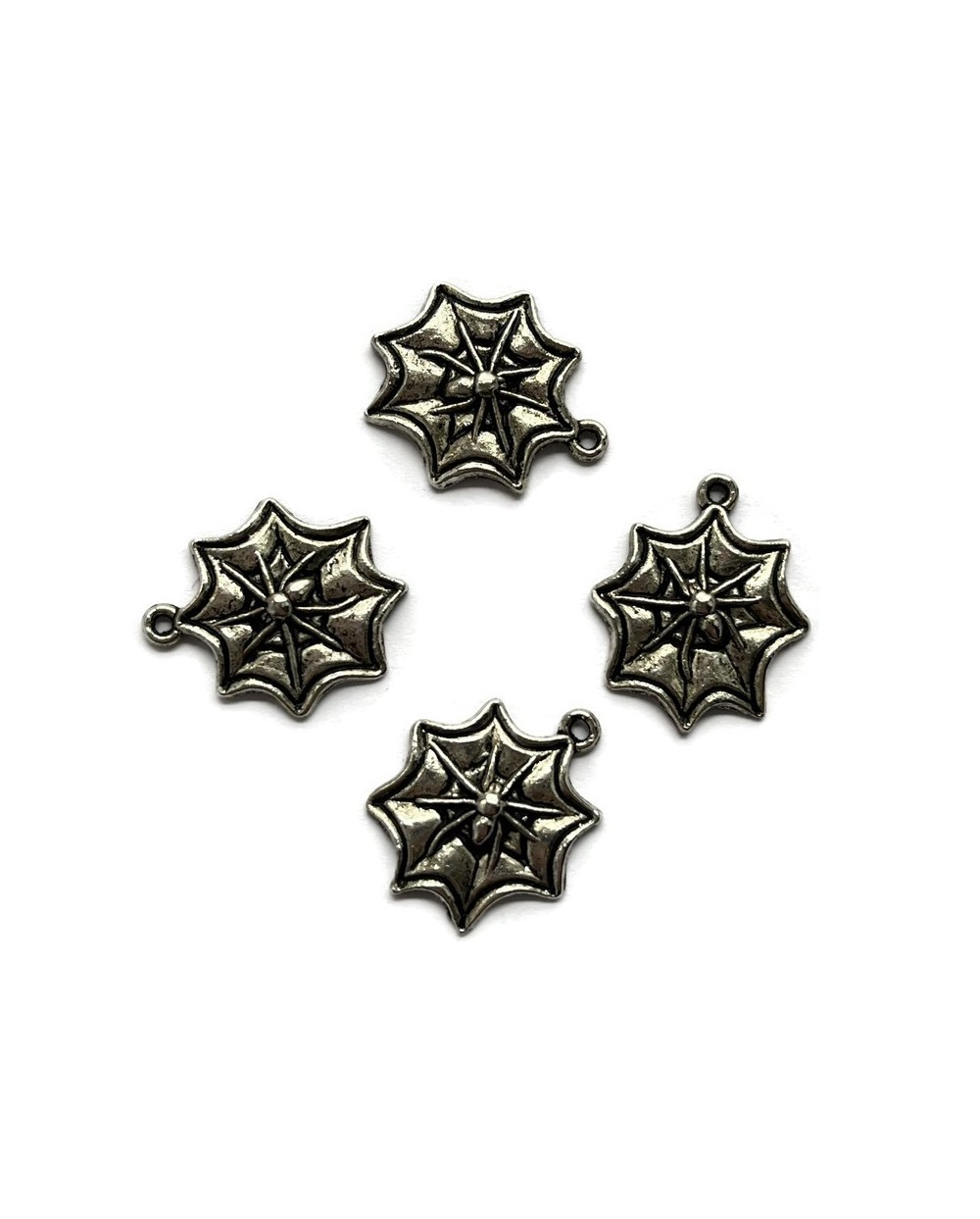 Zawieszka pajęczyna z pająkiem 20x18mm cyna- 5szt.