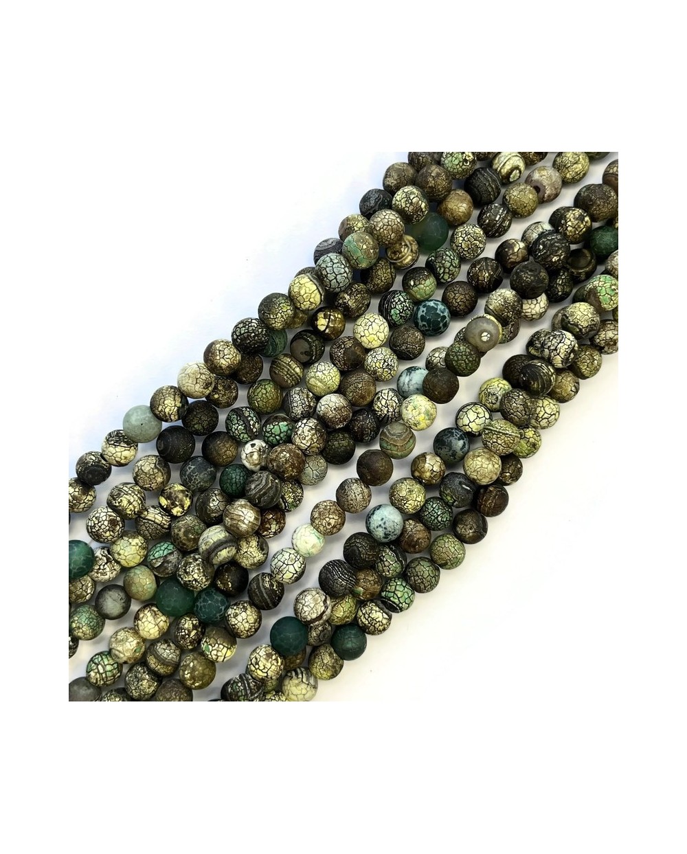 Agat kulka gładka matowa ok 8-8,5mm zielony mix