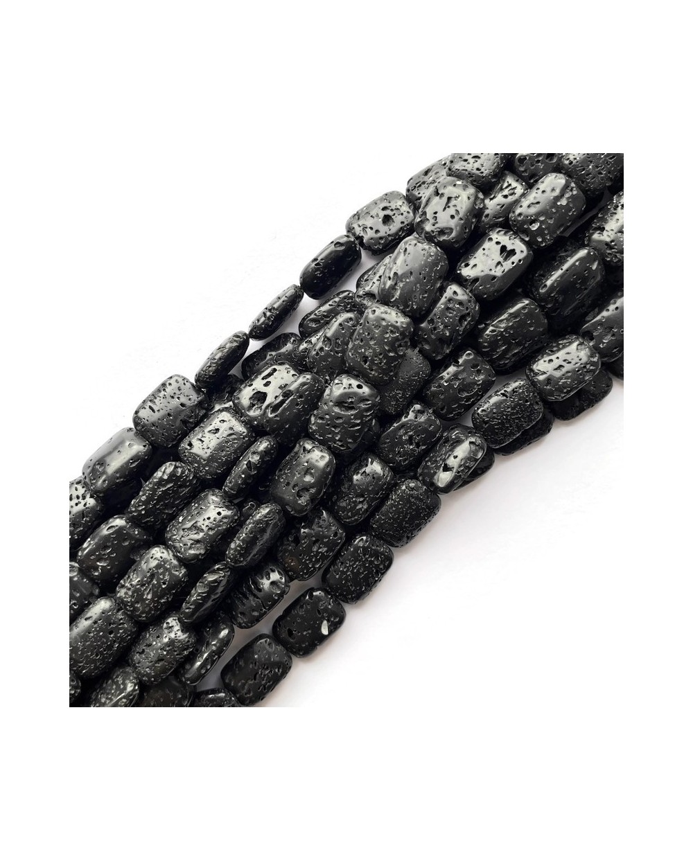 Kamień naturalny Lawa wulkaniczna pastylka ok 10x16mm czarna