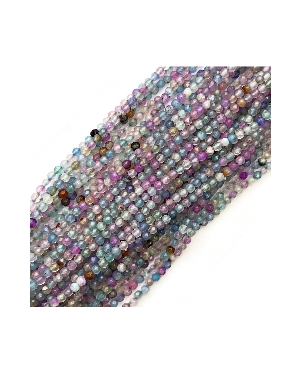 Agat kulka fasetowana 4mm sznurek mix