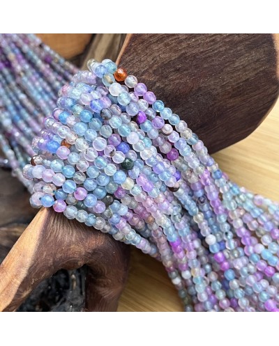 Agat kulka fasetowana 4mm sznurek mix