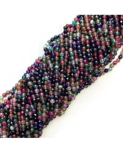 Agat kulka fasetowana 4mm sznurek mix