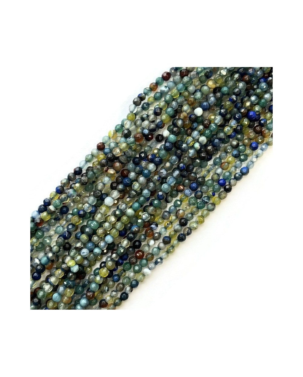 Agat kulka fasetowana 4mm sznurek mix
