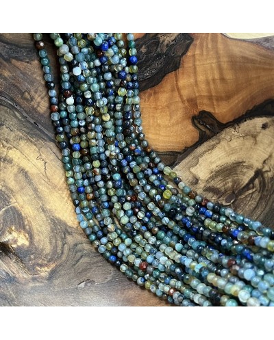 Agat kulka fasetowana 4mm sznurek mix