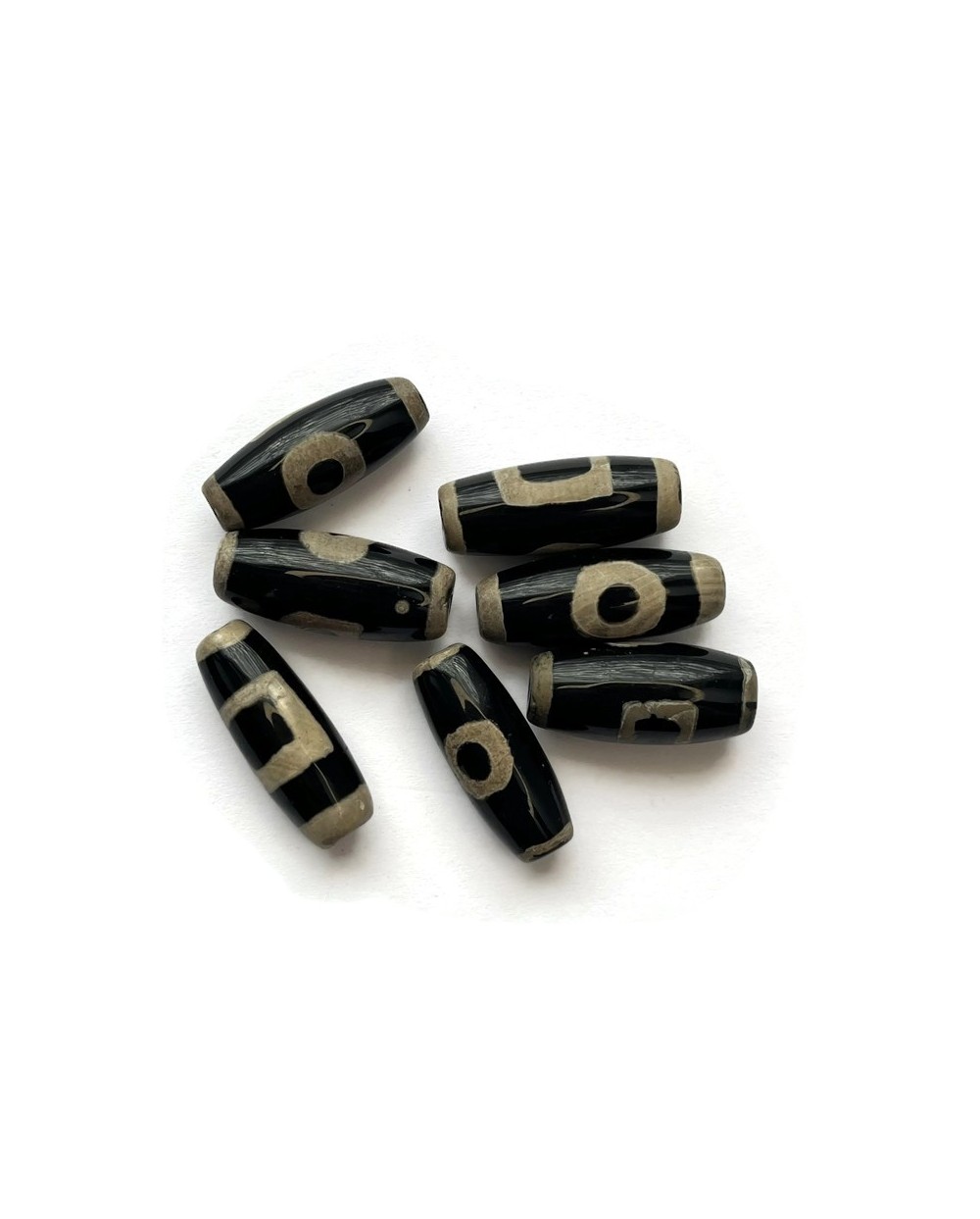 Agat Tybetański beczułka 8-10mm mix- 7 szt.