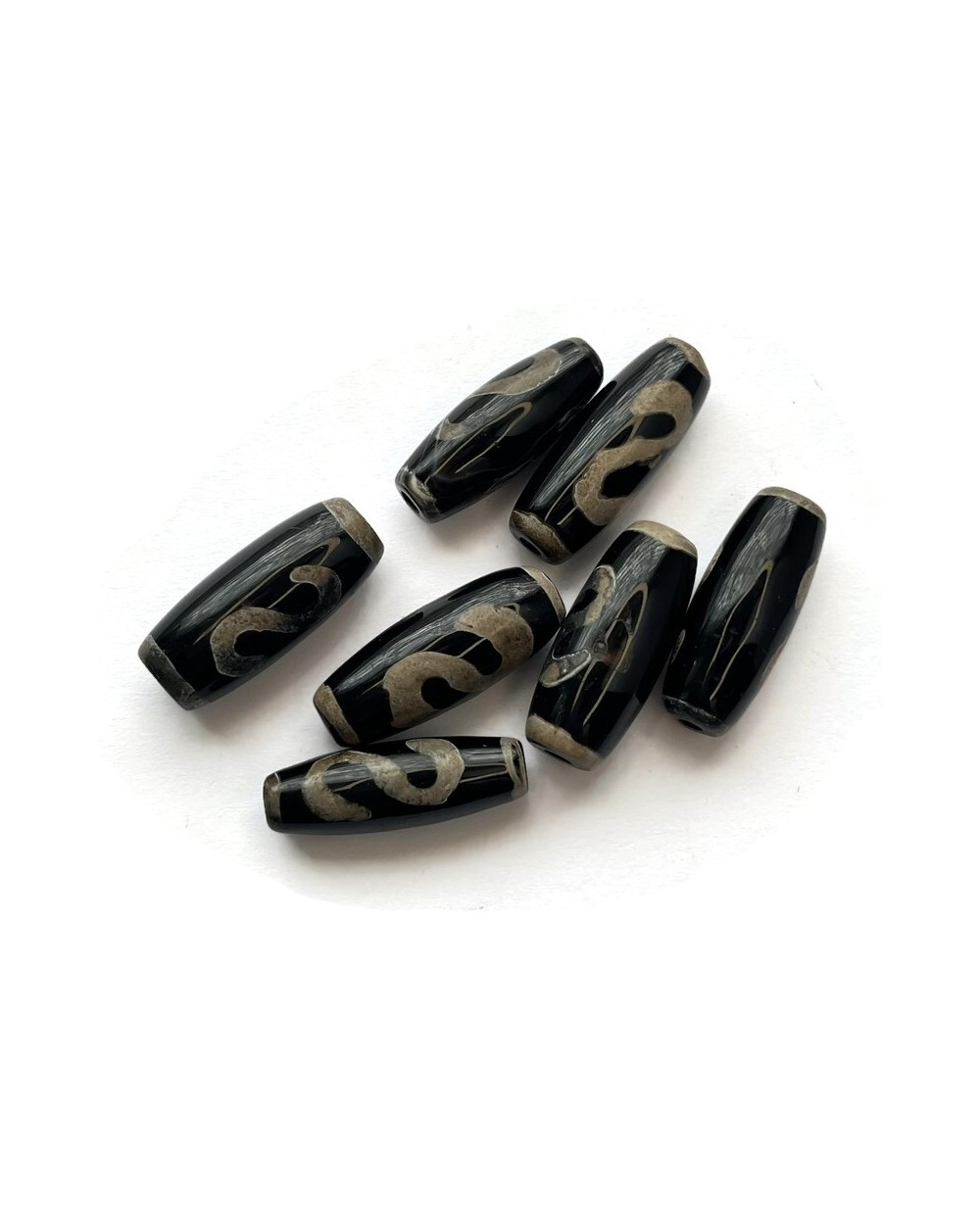 Agat Tybetański beczułka 7-10mm mix - 7 szt.