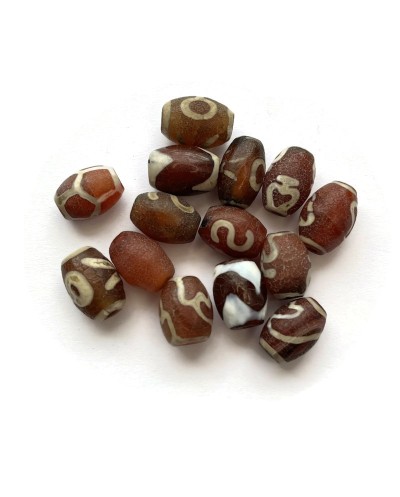 Agat Tybetański oliwka 9-11mm mix - 13 szt.