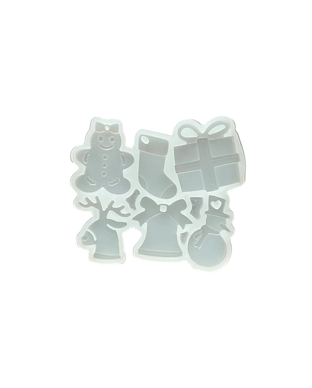 Forma do żywicy forma silikonowa do odlewów 54x60x4mm zawieszki świąteczne