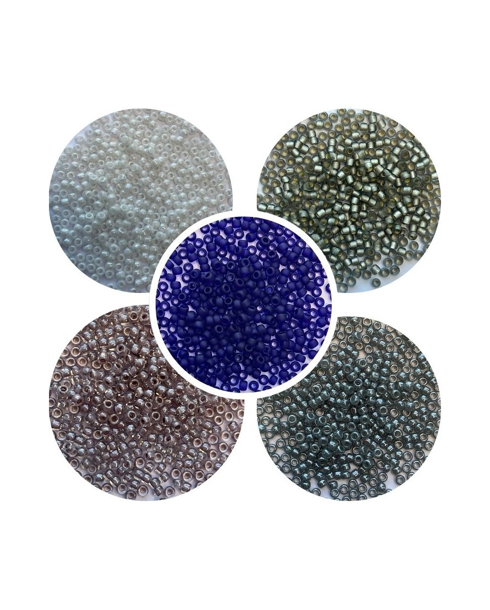 Zestaw koralików TOHO Round 8/0 5x10g odcienie szarego