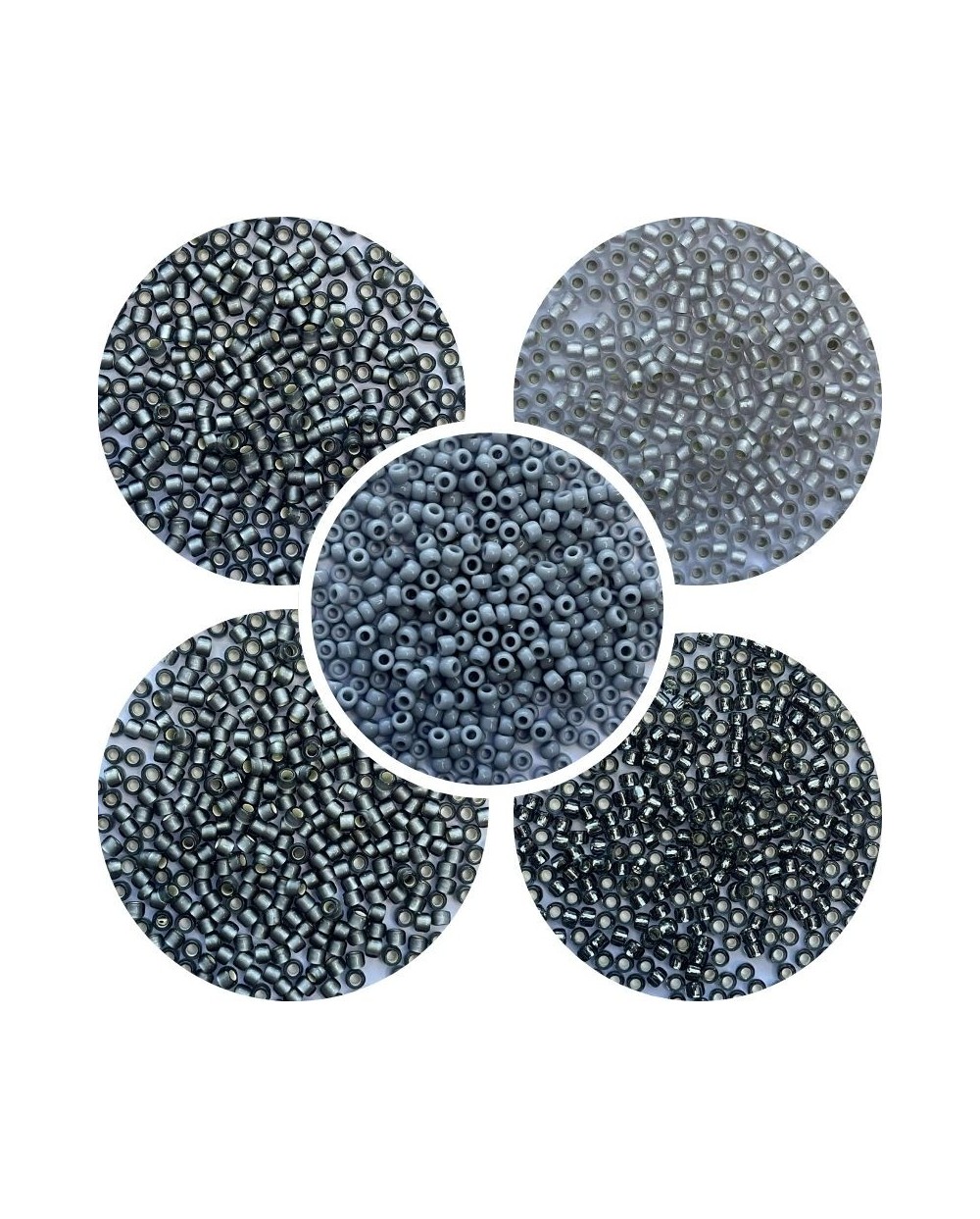 Zestaw koralików TOHO Round 8/0 5x10g odcienie szarego