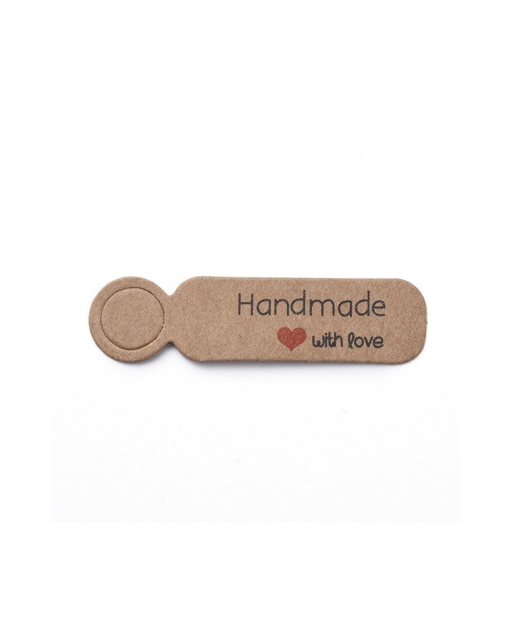 Cenówki do biżuterii z napisem – brązowe 50x13mm | Handmade z klasą