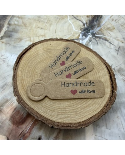 Cenówki do biżuterii z napisem – brązowe 50x13mm | Handmade z klasą