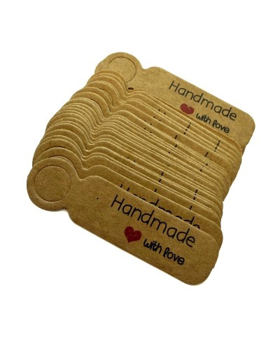 Cenówki do biżuterii z napisem – brązowe 50x13mm | Handmade z klasą