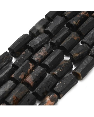 Kamień naturalny Turmalin czarny surowy walec matowy ok 15~20x9~11x8~10mm