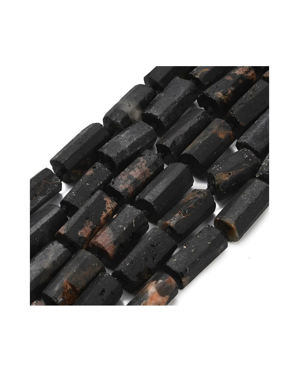 Kamień naturalny Turmalin czarny surowy walec matowy ok 15~20x9~11x8~10mm
