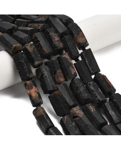 Kamień naturalny Turmalin czarny surowy walec matowy ok 15~20x9~11x8~10mm