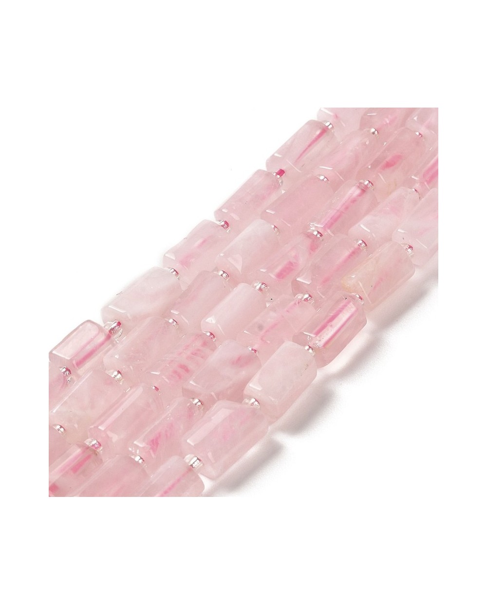 Kwarc różowy walec ok 8.5~11x5.5~6.5mm sznurek