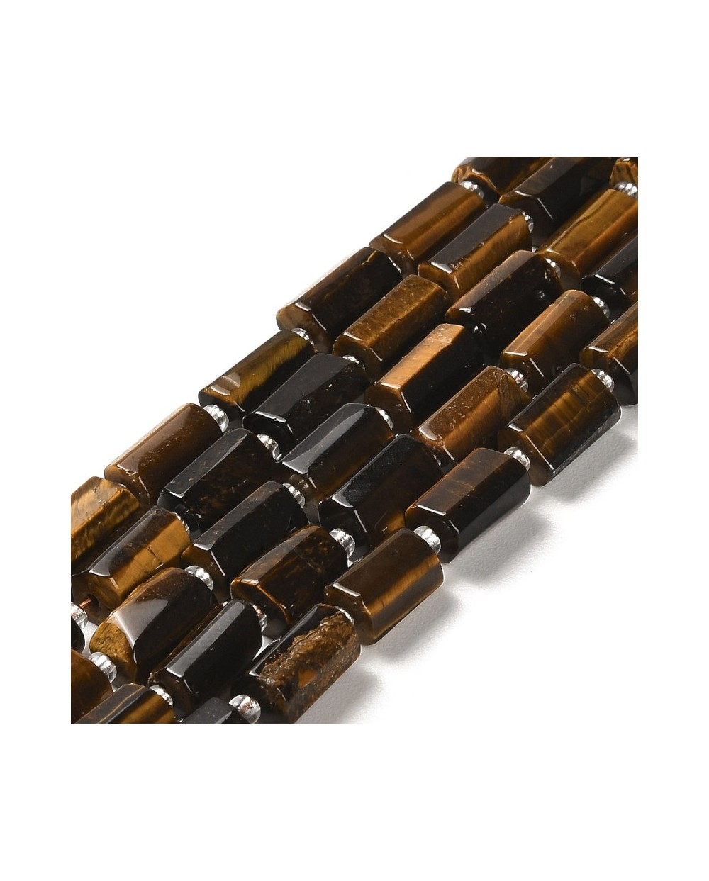 Kamień naturalny Tygrysie oko walec ok 8.5~11x5.5~6.5mm sznurek
