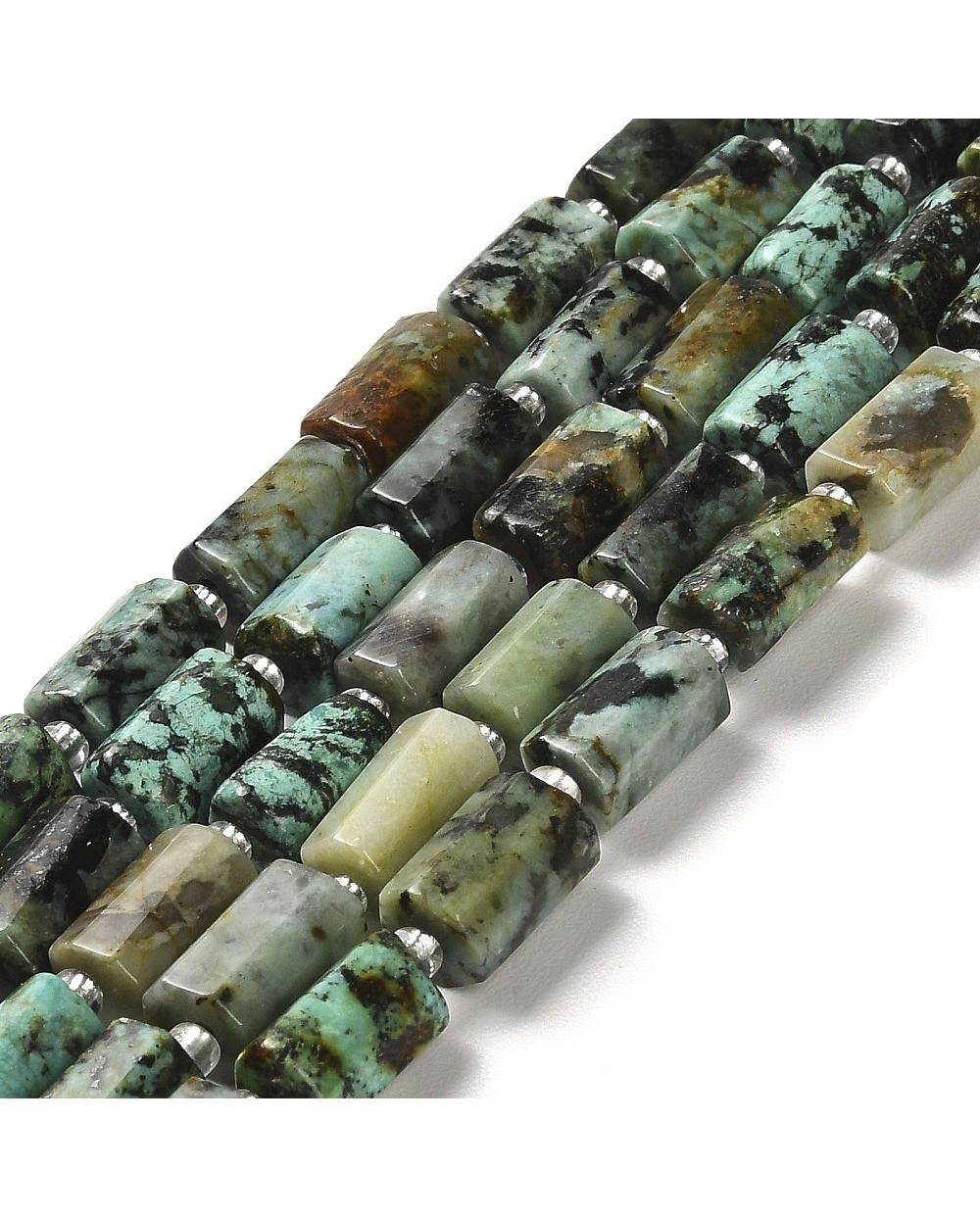 Turkus Afrykański walec ok 8.5~11x5.5~6.5mm sznurek