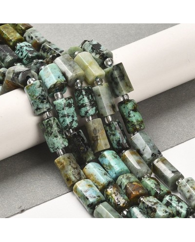 Turkus Afrykański walec ok 8.5~11x5.5~6.5mm sznurek